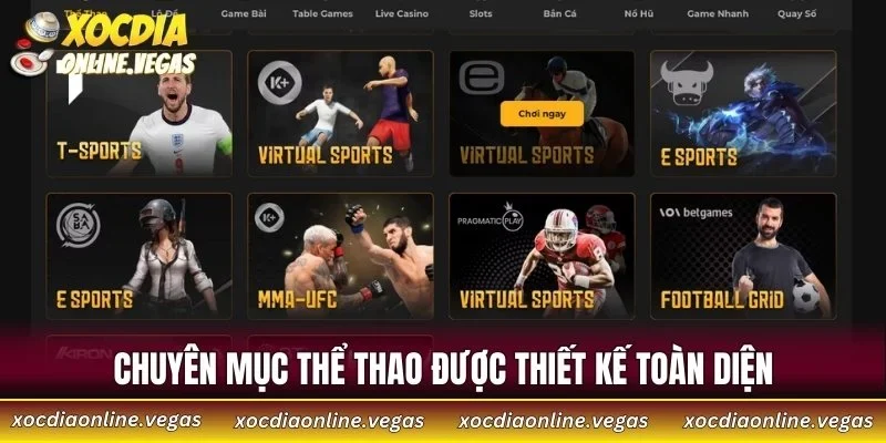 Chuyên mục thể thao được thiết kế toàn diện